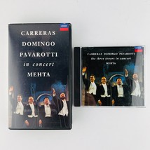 Carreras Domingo Pavarotti in Concert MEHTA VHS Tape &amp; CD Combo Lot - $19.79