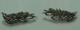 Vintage Coro Silver-tone Leaf Clip-on Earrings - $13.85