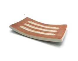 Handmade Ceramic Soap Dish With Drain, Pink Artisan Soap Bar Holder Rect... - £36.48 GBP