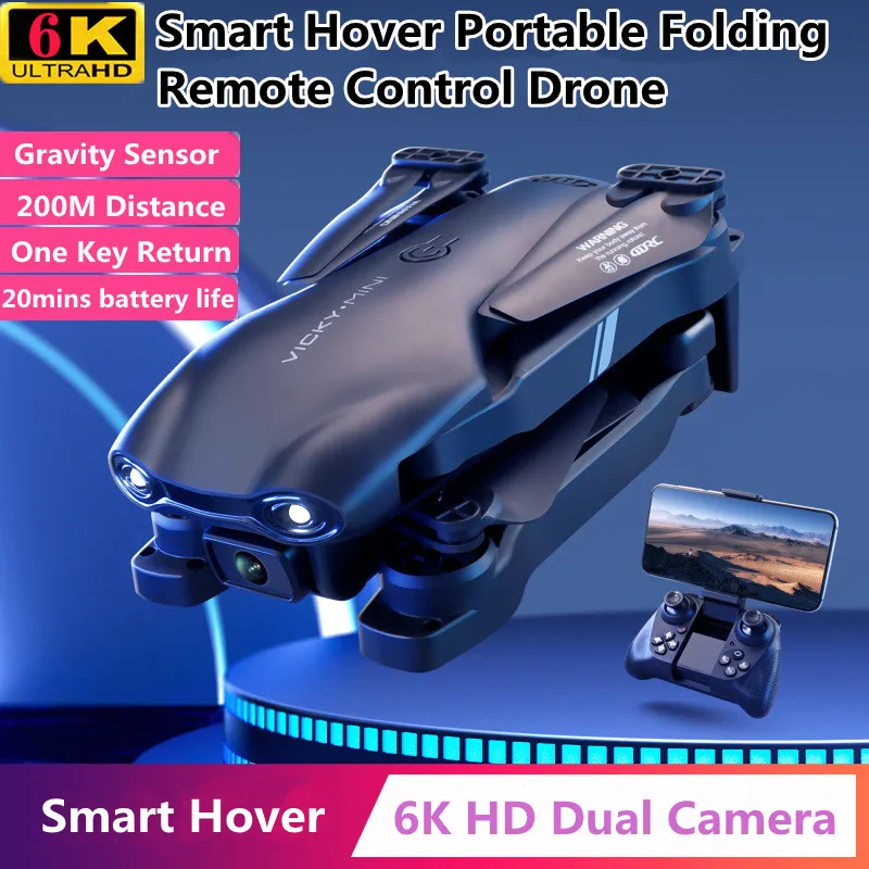 6K Aerial HD Dual Cameras RC Drone 200M Smart Hover 3D Trajectory Flight Ro - £40.16 GBP+