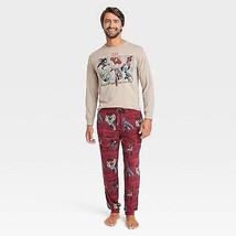 Men&#39;s Marvel Long Sleeve Sweater Knit Pajama Set - Dark Red/Tan S - £20.49 GBP