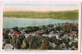 Watkins Glen New York Postcard Watkins Seneca Lake Curteich A-79396 1919 - £2.36 GBP