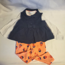 Just One You Carter&#39;s Infant Girls 3-pc Pant Outfit Strawberries Navy Pink 9 Mth - £11.56 GBP