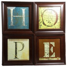 Set of 4 HOPE Spelled Out Letters In A Line Home Decor Picture Frames 7.75" - £18.97 GBP