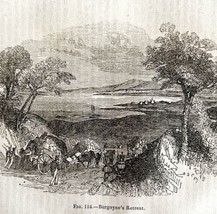 Burgoynes Retreat 1845 Woodcut Print Victorian Revolutionary War DWY9C - £31.96 GBP