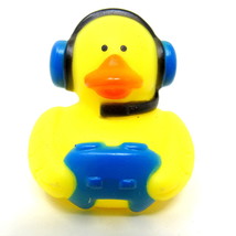Video Gamer Rubber Duck 2&quot; Blue Headset Controller Squirter Spa Bath US Seller - £6.72 GBP