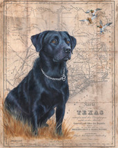 Black Lab Map by Patty Pendergast Dog Pet Canine Canvas Print 32x40 - £312.43 GBP