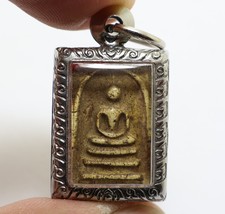 Small Phra Somdej Rakang Bless 1962 Back Ajan Toh Teach King RAMA5 Thai Amulet 9 - £78.26 GBP