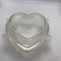 Safe Bake Heart Shape Glass Casserole Dish &amp; Lid Cupid Arrow Valentines ... - £27.31 GBP