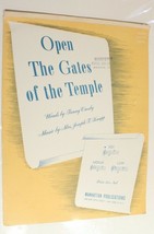 Open The Gates Of The Temple Vintage Sheet music 1949 - £3.88 GBP