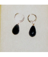 Black Onyx Gemstones Dangle Ear Rings - £11.72 GBP