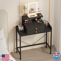 Higdbfe Vanity Desk Mirror And Lights 28.4W Small Makeup Vanity Table - $159.29