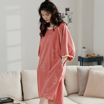 sleep wear 100% Soft Cotton Coral Night Shirt Nightgown Lounge wear M L ... - $24.99