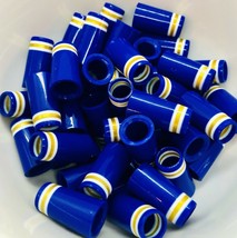 12 Ultra-Premium Quality Iron Ferrules Blue with Gold &amp; White Rings 1” - $37.99