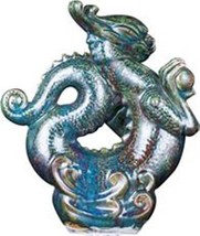 Statue Dragon Speckled Green Handmade Hand-Crafted - £151.81 GBP