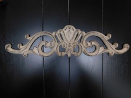 15.5 inches Metal Topper | Pediment | Wall Plaque | Valance | Old World | Tuscan - £32.03 GBP