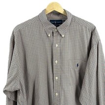 Ralph Lauren Blake Shirt Orange Blue Check Long Sleeve Button-Down Mens XL - £23.84 GBP