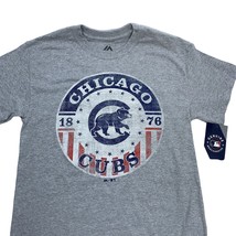 Chicago Cubs Baseball 1876 Heather Gray TShirt Mens Size S Majestic MLB NEW - £8.60 GBP