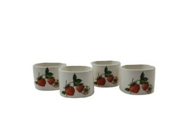 Lot of 4 Porcelain STRAWBERRY Napkin Ring Holders  - £6.32 GBP