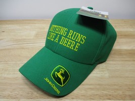 NOS John Deere Licensed Green &amp; Yellow Hat Cap Snap Back New old Stock w Tags - £15.37 GBP