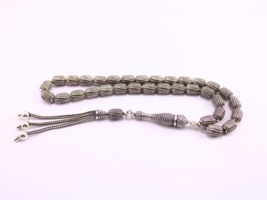 Muslim Misbaha 925 oxidized Sterling Silver Rosary 33 Prayer Beads Tasbi... - £122.99 GBP