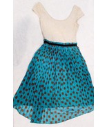 Xhilaration Brown and Teal Polka-Dot Short Sleeve Dress Size XS - £13.03 GBP