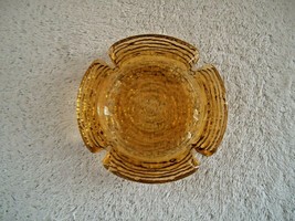 Vintage Amber / Orange Swirled Glass Ashtray &quot; Beautiful Collectible Item &quot; - £13.44 GBP