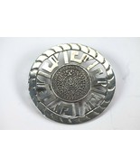Mexico Brooch Sterling Silver Jewelry Aztec Mayan Cutout Calendar Pendant - $75.96 CAD