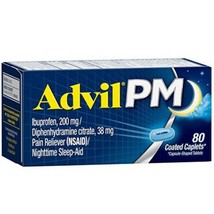 Advil PM Pain Reliever &amp; Nighttime Sleep-Aid, Ibuprofen 200mg 80 Caplets... - $15.79