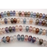 25 6 x 9mm Czech Glass Gemstone Donut Beads: Multicolor - Luster AB - $5.36