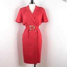 Vintage Petite Sophisticate Women&#39;s 4 Red Double Breasted Career Blazer Dress - £27.34 GBP