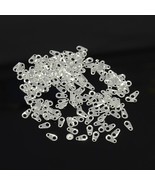 50 Chain Tabs Silver Necklace Ends Bracelet Ends Connectors Hook  - $6.80 CAD