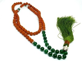 Collier de jade, perles de souci, perles de Mala, Japa Rudraksha, bijoux en... - £10.63 GBP