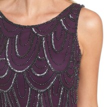 Pisarro Nights Embellished Mesh Sheath Women Purple SleeveLess Short Dress 6P - £44.20 GBP