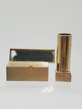 Vintage Avon Refillable Gold Tone Floral Lipstick Compact Hollywood Rege... - $24.95