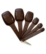 Vintage Tupperware Brown Measuring Spoons Complete Set of 6 Chocolate 22... - $332.53 MXN