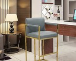 Quest Bar Stool Chair Pu Leather Upholstered Square Arm Design Architect... - $401.99