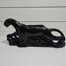 Vintage MCM 1950&#39;s Black Panther Jaguar 15&quot; Ceramic Planter Home Decor F... - £23.08 GBP