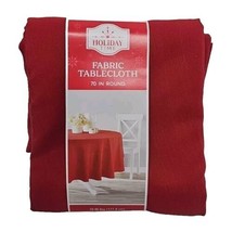 Holiday Time 70 In Round Fabric Tablecloth Holiday Christmas New - £13.85 GBP