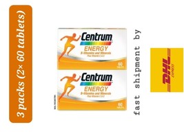 Centrum Energy-minerals, B Vitamins and Vitamin C  3(60&#39;s x 2) -ship DHL Express - £116.20 GBP