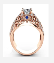 LIGHT ROSE GOLD RHINESTONE COCKTAIL RING SIZE 5 6 7 8 9 10 - $39.99