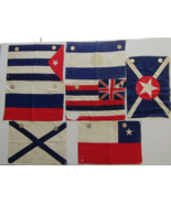 Maritime Handmade Antique Pre-WW I Rare Silk Flags - €386,06 EUR