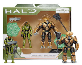 Halo Infinite Master Chief vs. Brute Chieftain 4.5&quot; Scale Action Figures MIB - £17.13 GBP
