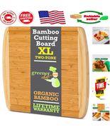 Elegant 18&quot; Two-Tone Bamboo Cutting Board - Ideal for Charcuterie &amp; Larg... - $921.56 MXN