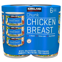 6 - Kirkland Premium Chunk Chicken Breast In Water Extra Lean 12.5 oz Pack of 6 - £22.94 GBP