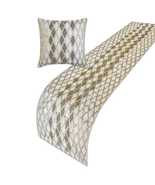 Priscilla Dazzle- Jacquard Ivory Bed Runner and Pillow Cover - £61.24 GBP - £101.02 GBP