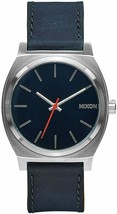NWT Nixon A045863-00 Time Teller Blue / Orange Stainless Steel Leather Watch - £63.12 GBP