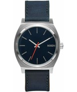 NWT Nixon A045863-00 Time Teller Blue / Orange Stainless Steel Leather W... - £62.24 GBP