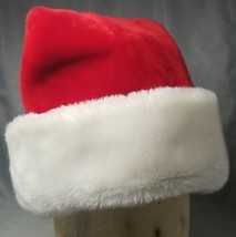 Christmas Santa Hat Cap One Size Fits Most Red White Plush - £6.14 GBP
