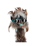 Vtg Hopi Kachina Doll - Carved Wood, Feathers, Turquoise - 9&quot; T - Circa ... - £148.97 GBP